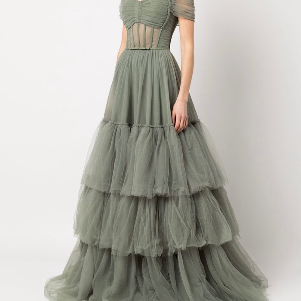 Zeena Zaki tiered full length gown